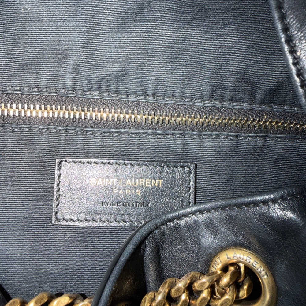 Saint Laurent Black Chevron Quilted Leather Backpack with Subtle YSL Hardware - Picture 9 of 10